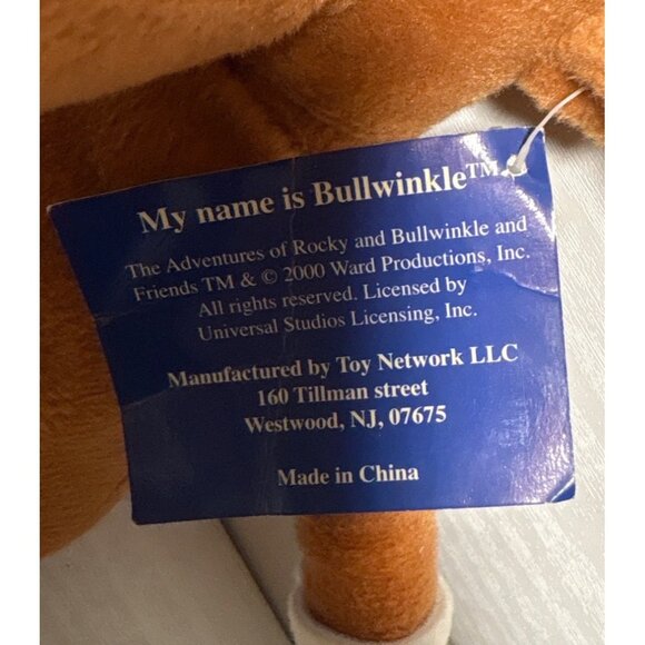 Toy Network Rocky & Bullwinkle Bullwinkle Moose Plush Toy Collectible - Picture 4 of 8